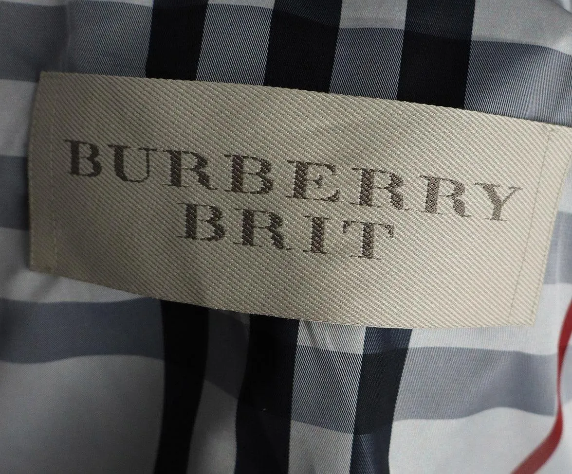 Burberry Brit Grey Nylon Coat sz 12