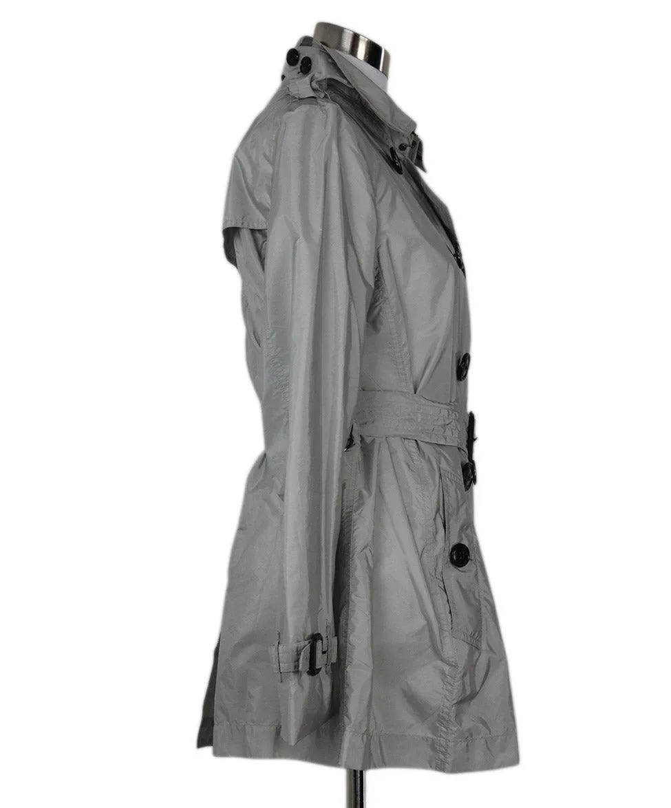 Burberry Brit Grey Nylon Coat sz 12