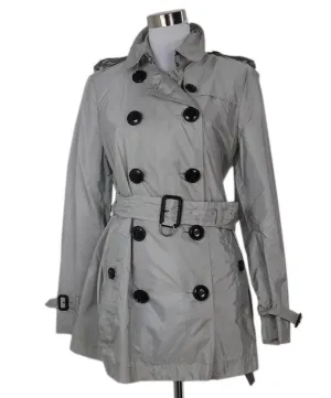 Burberry Brit Grey Nylon Coat sz 12