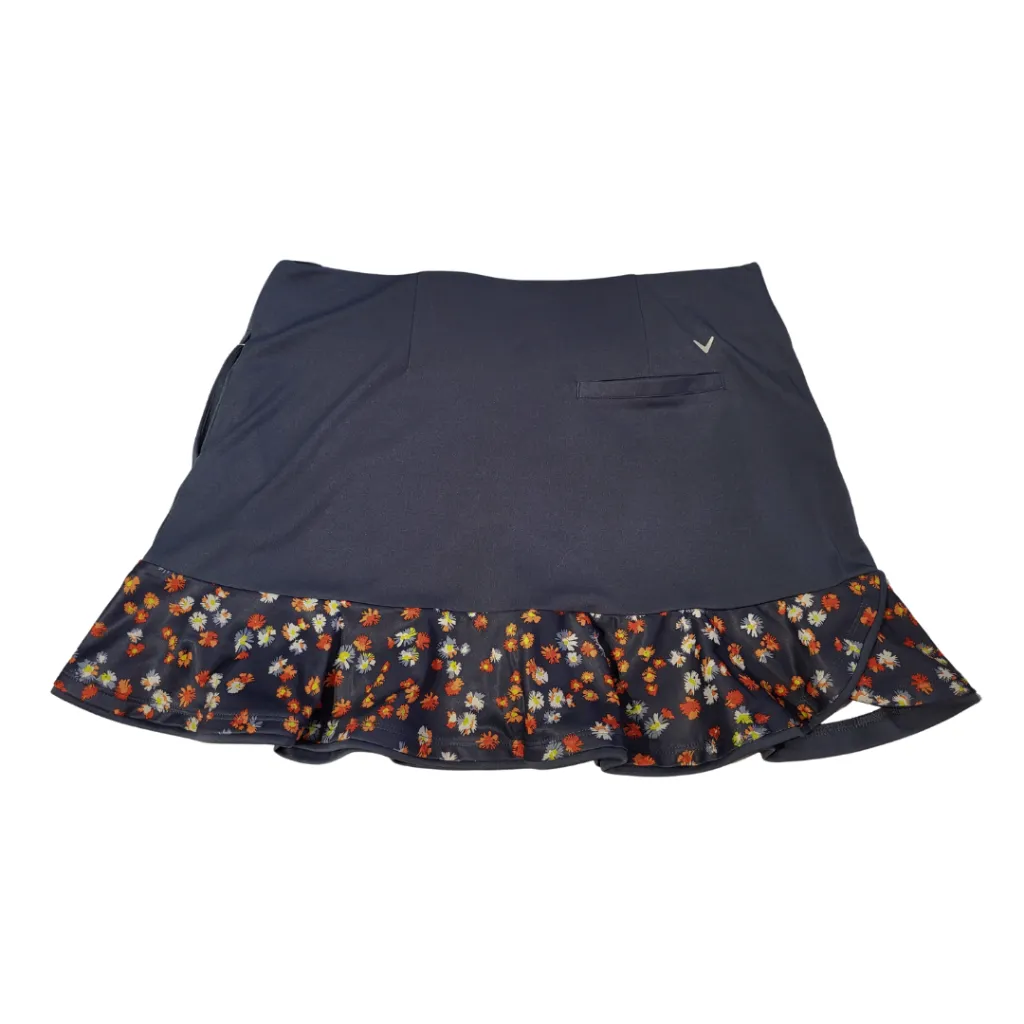 Callaway Opti-Dri Pale Navy Floral Pull-On Skort Size L MSP$84