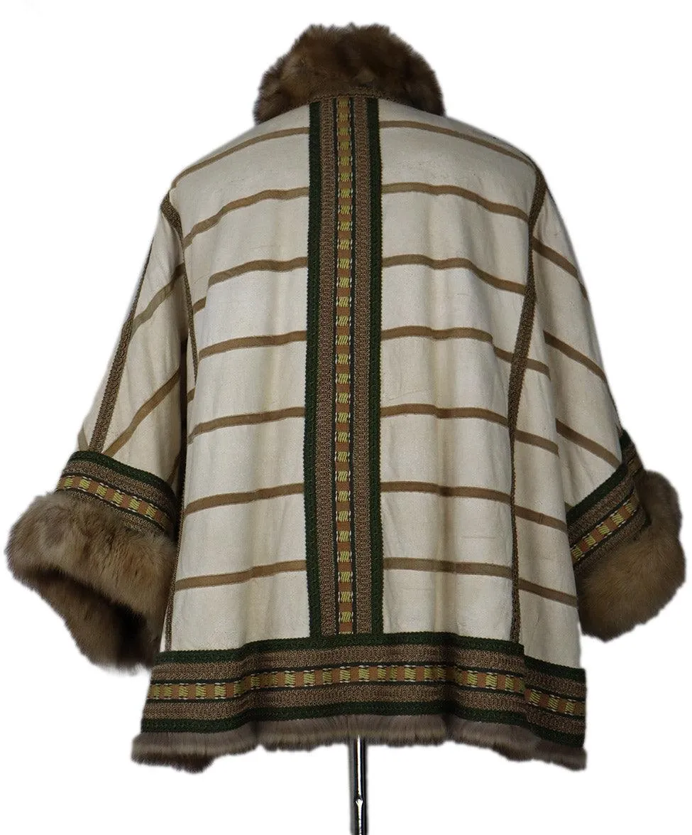 Carlo Tivioli Blonde Sable Fur Reversible Coat sz 4