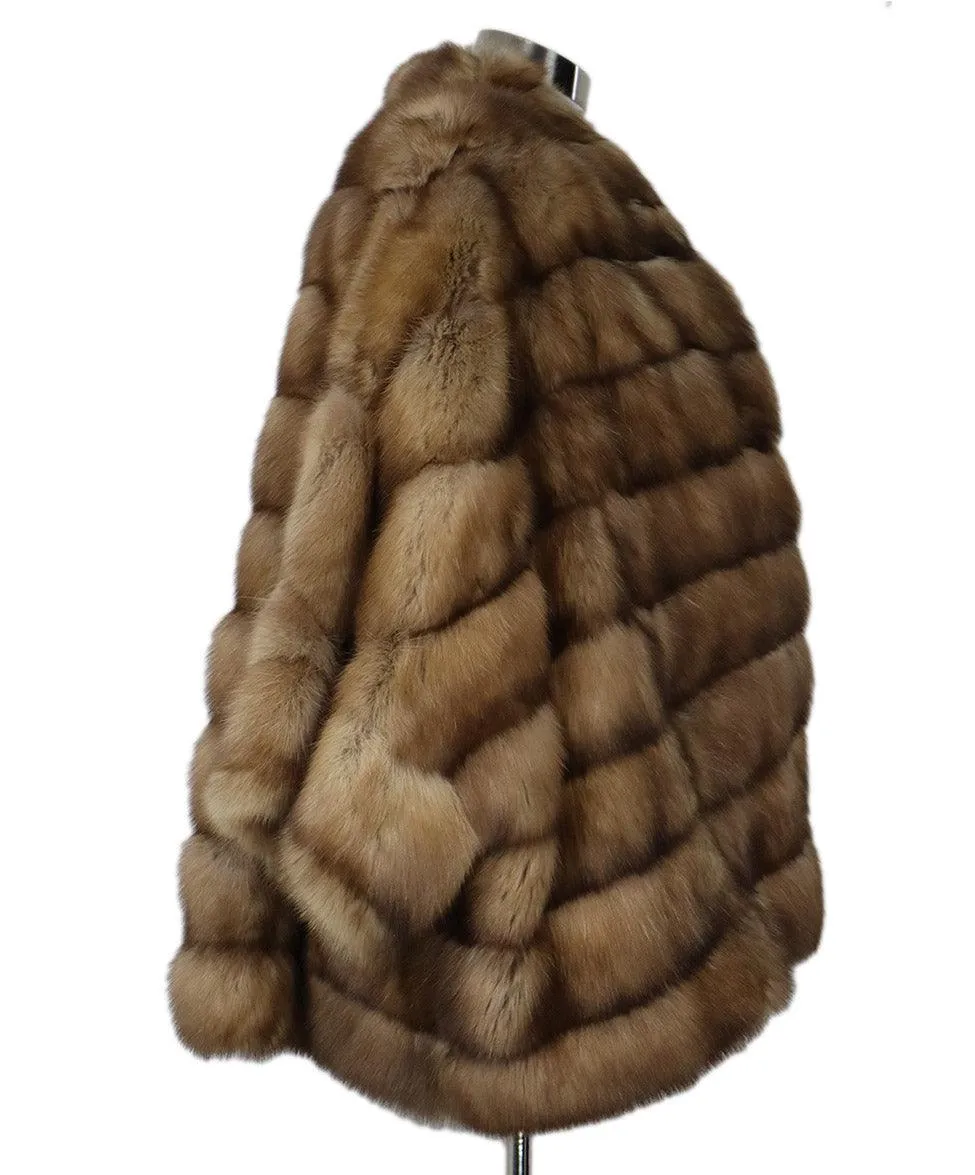 Carlo Tivioli Blonde Sable Fur Reversible Coat sz 4