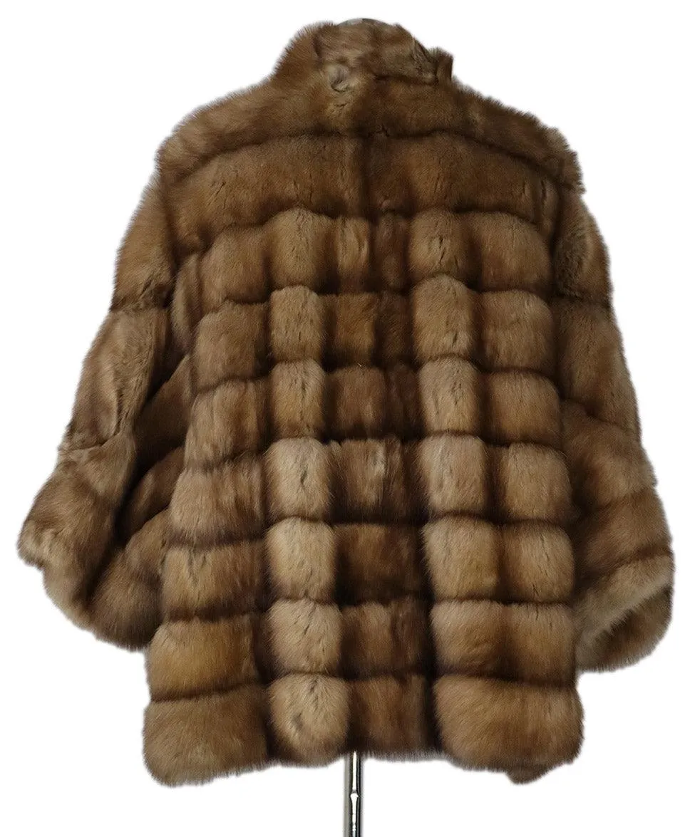 Carlo Tivioli Blonde Sable Fur Reversible Coat sz 4