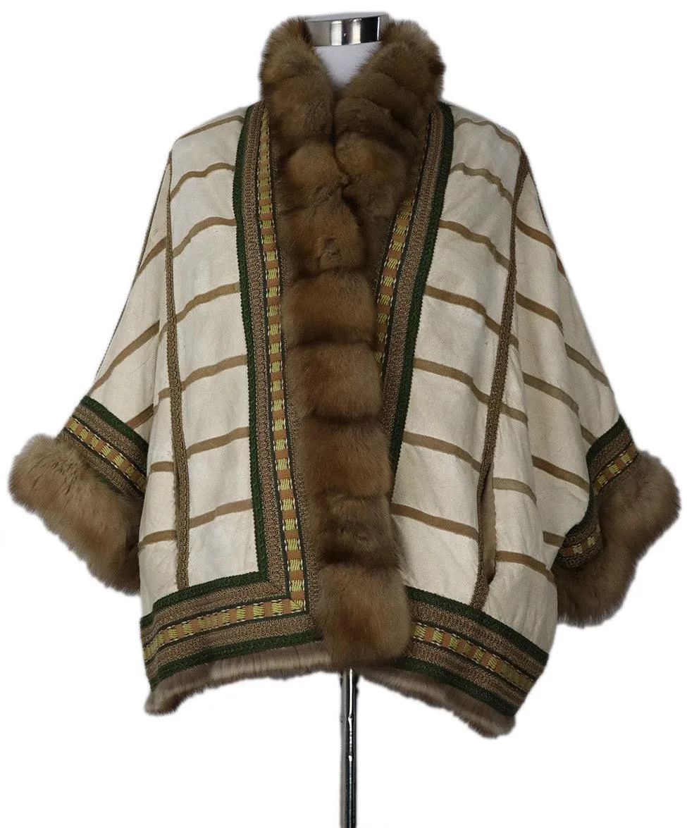 Carlo Tivioli Blonde Sable Fur Reversible Coat sz 4