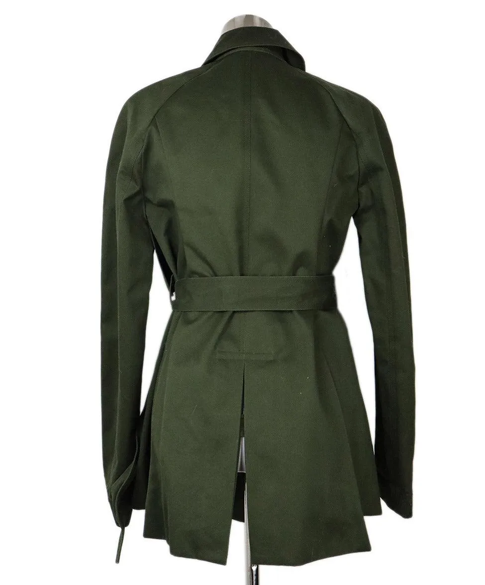 Celine Hunter Green Cotton Coat sz 2