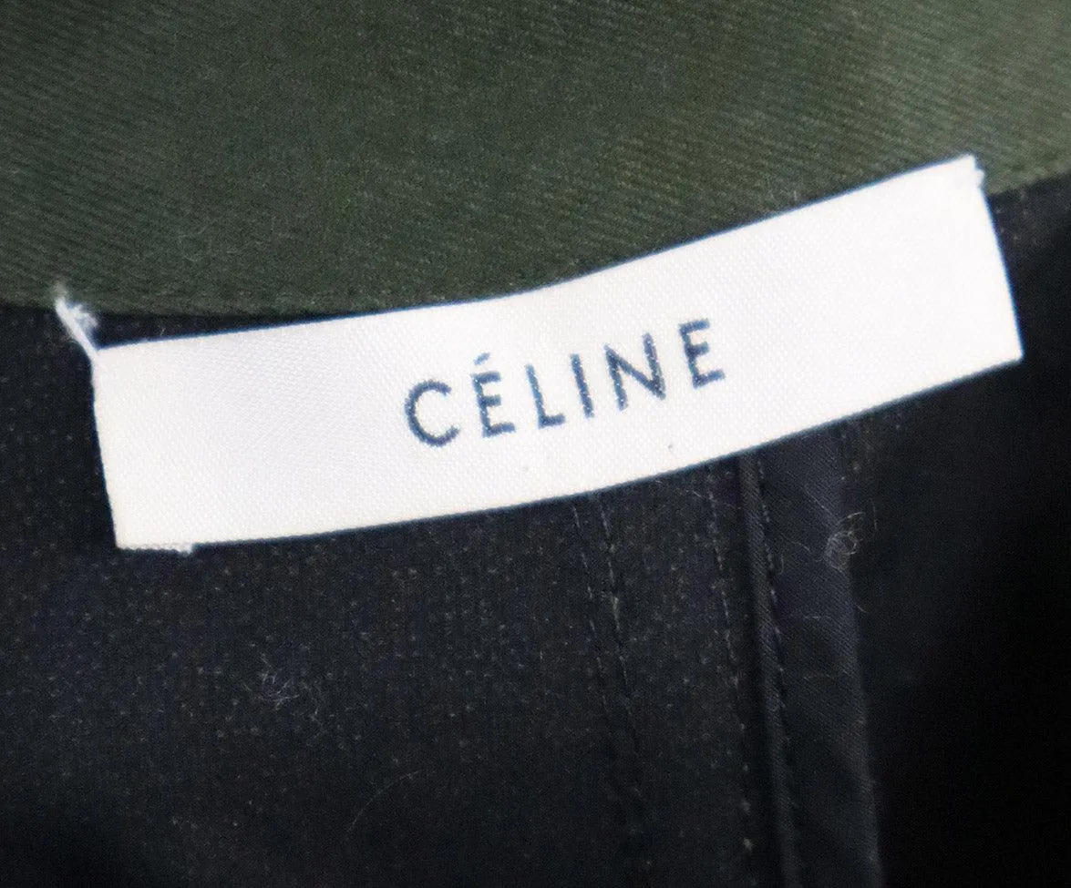 Celine Hunter Green Cotton Coat sz 2