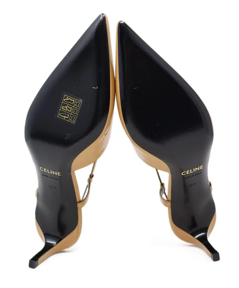 Celine Tan Patent Leather Heels sz 5.5