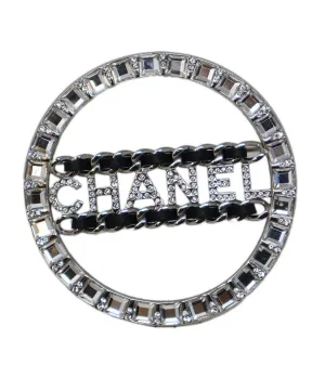 Chanel 2018 Black & Silver Rhinestone Pin