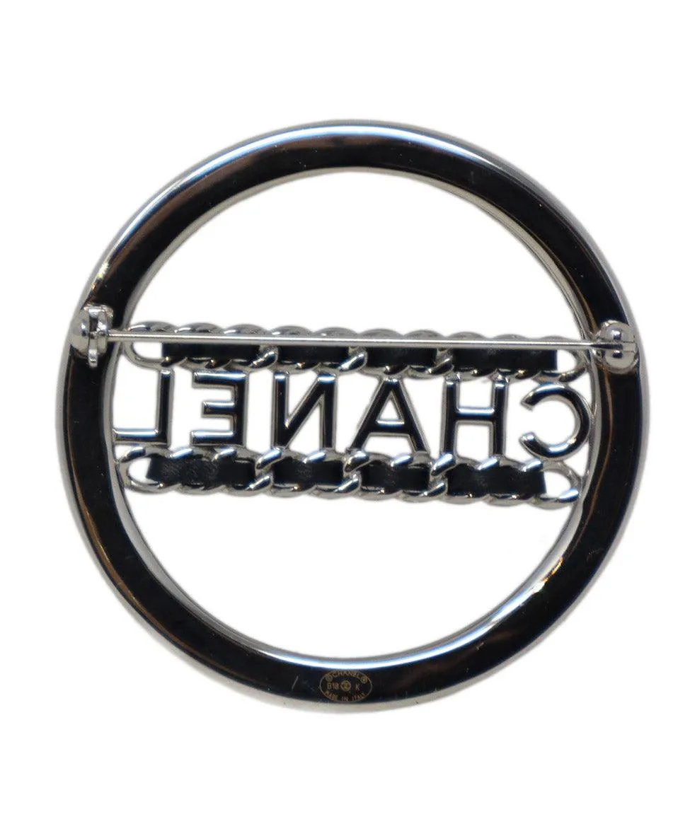 Chanel 2018 Black & Silver Rhinestone Pin