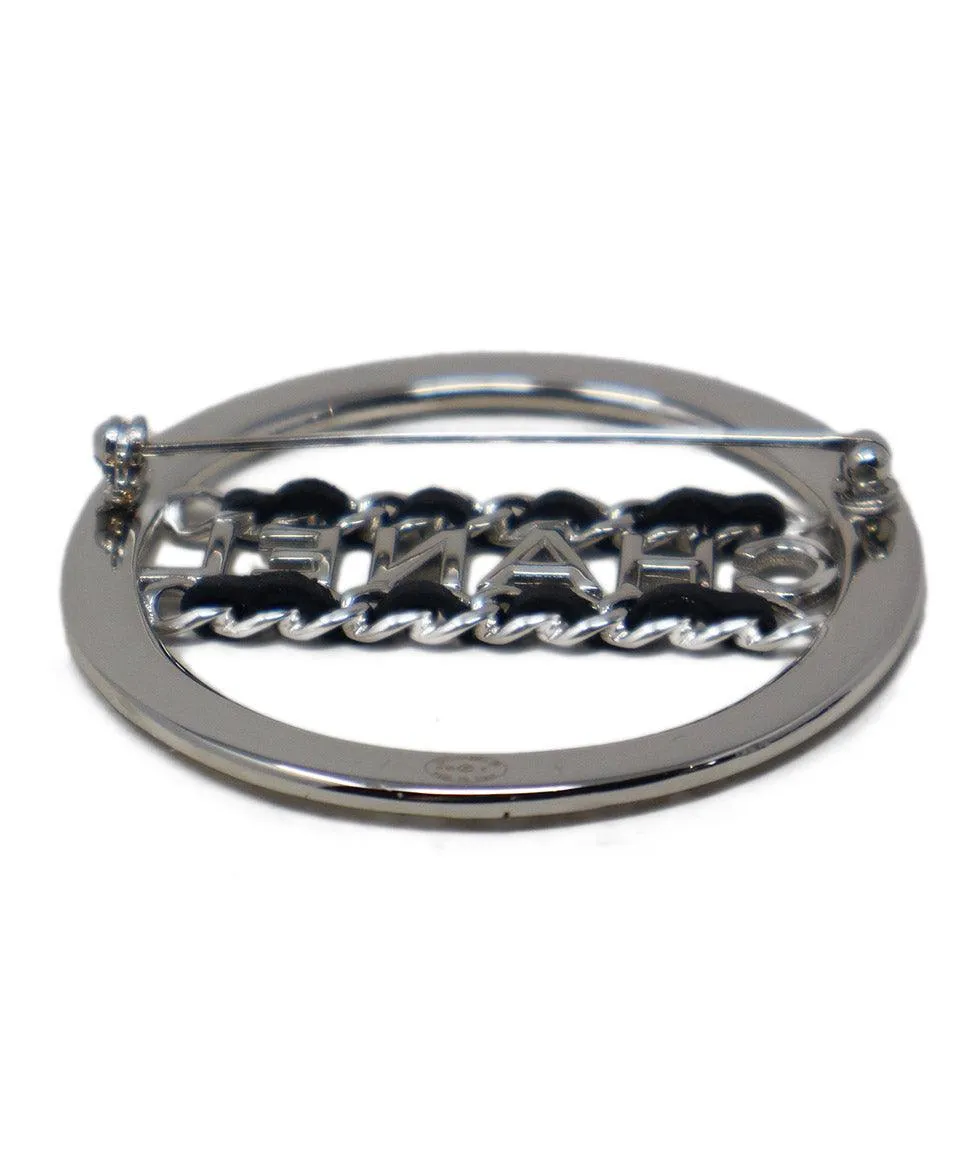 Chanel 2018 Black & Silver Rhinestone Pin