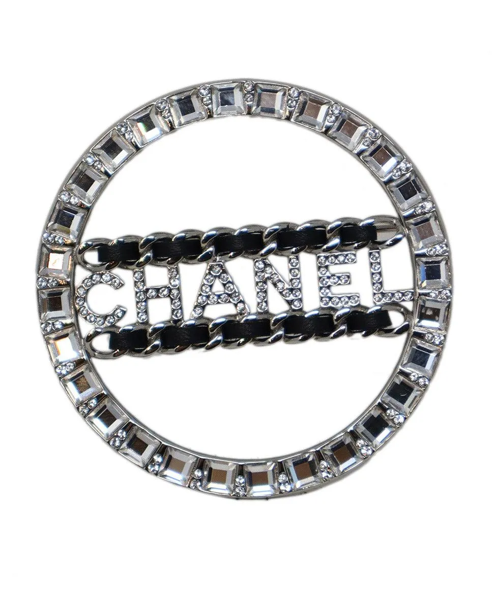 Chanel 2018 Black & Silver Rhinestone Pin