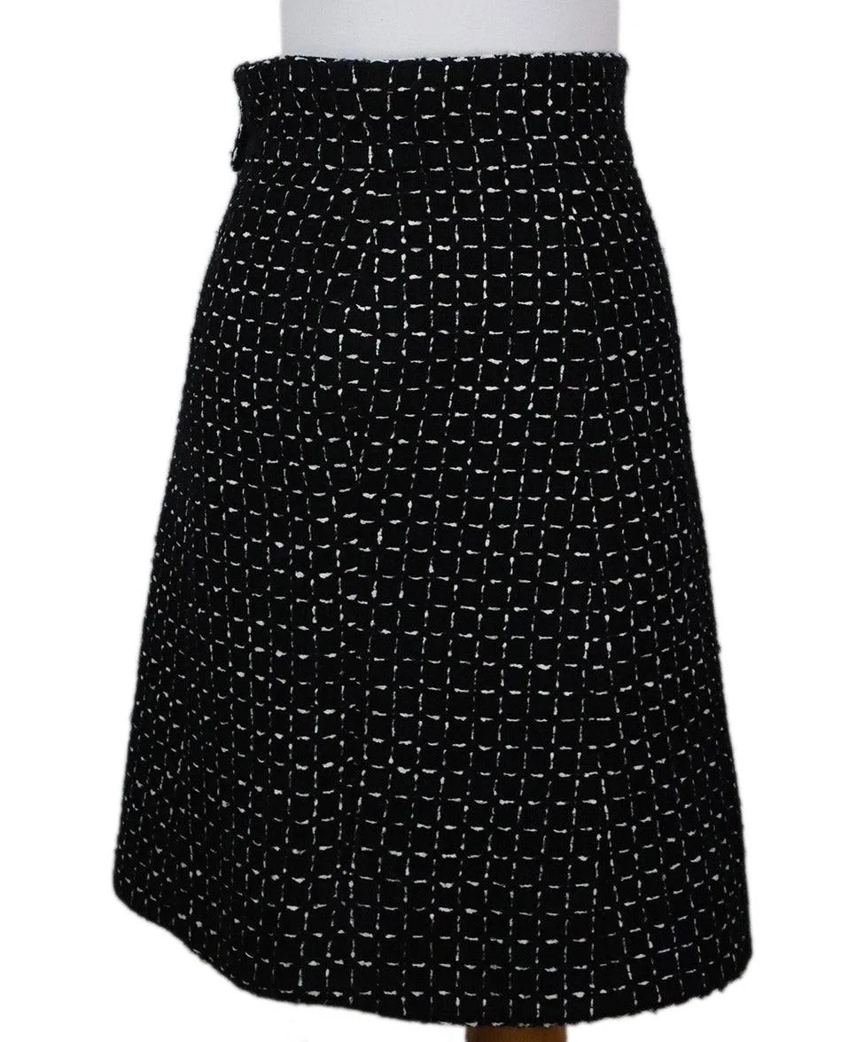 Chanel B&W Wool Tweed Skirt sz 2