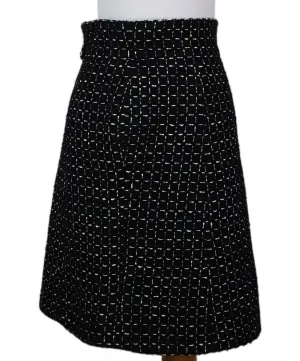 Chanel B&W Wool Tweed Skirt sz 2