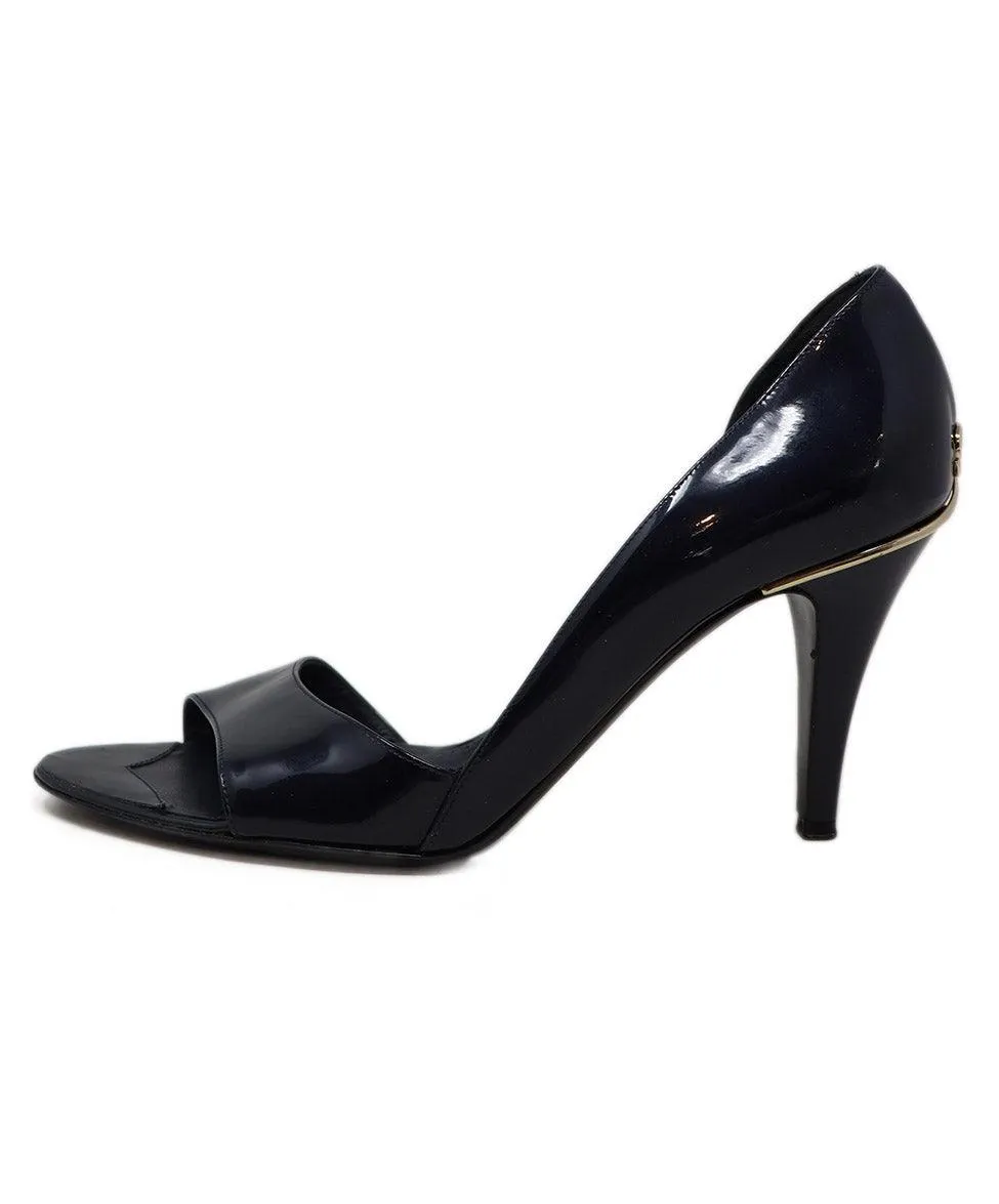 Chanel Navy Patent Leather Heels sz 9.5