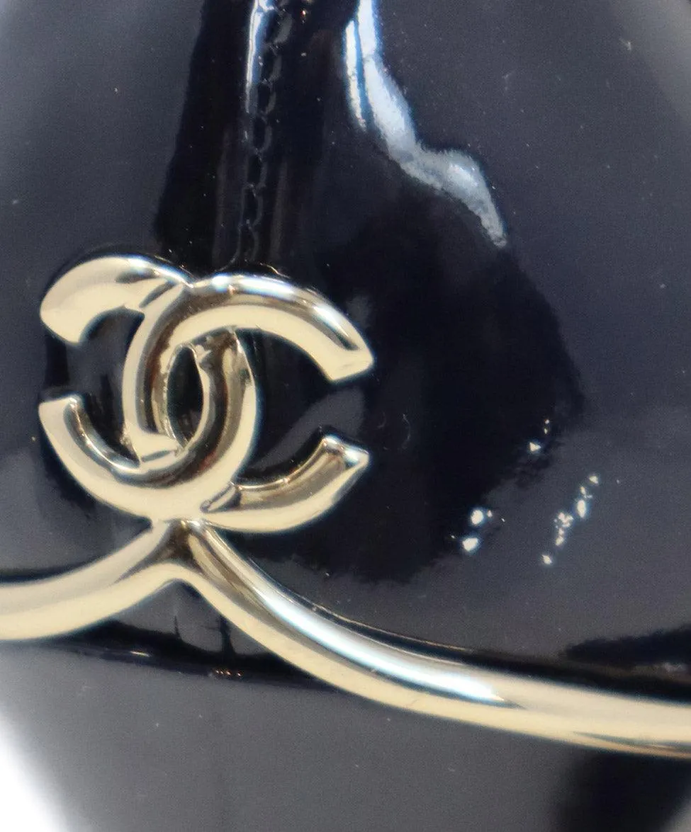 Chanel Navy Patent Leather Heels sz 9.5