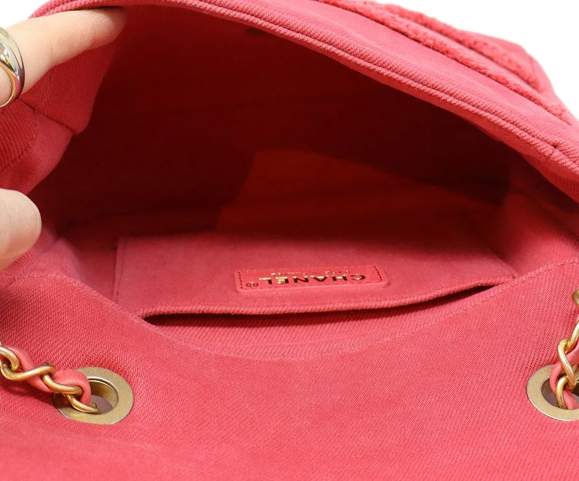 Chanel Pink Denim Coco Flap Bag Crossbody