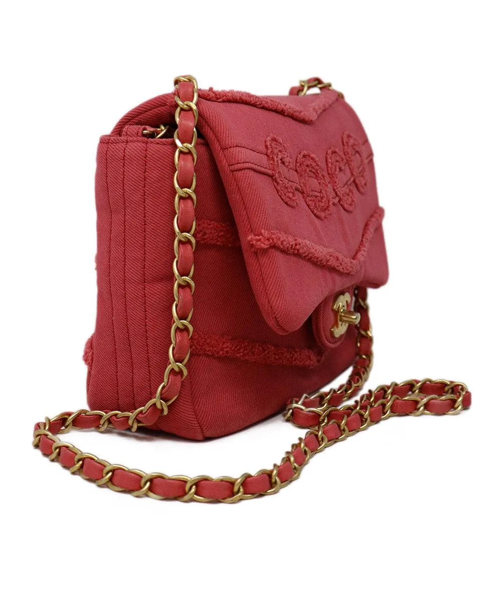Chanel Pink Denim Coco Flap Bag Crossbody