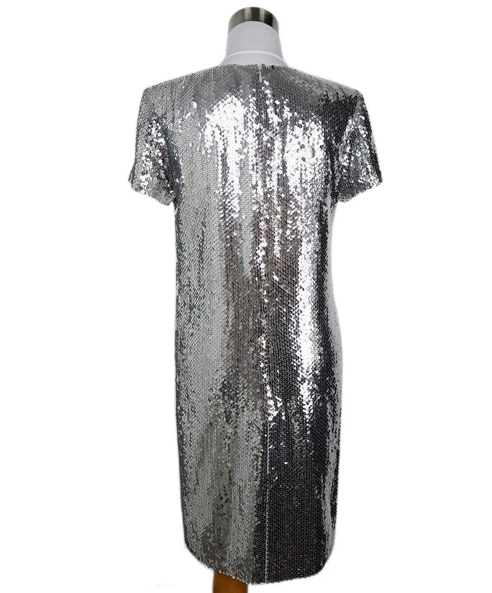Chanel Silver Sequin Dress sz 2