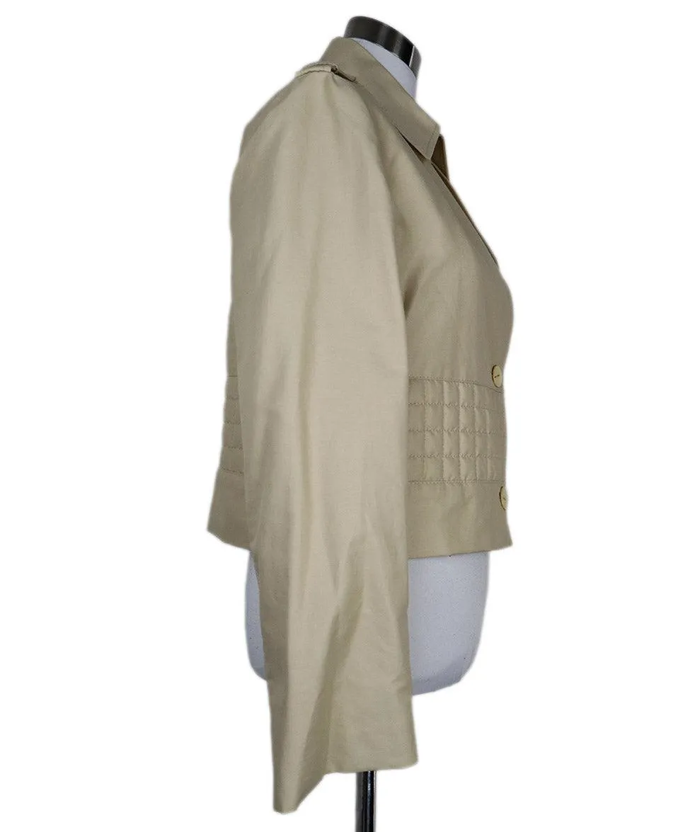 Chanel Tan Cotton Jacket sz 8