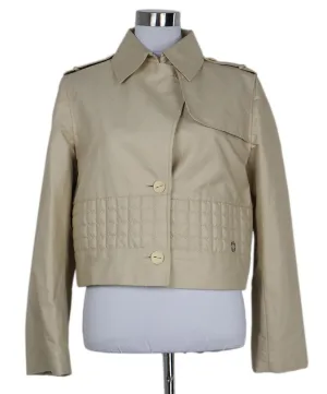 Chanel Tan Cotton Jacket sz 8