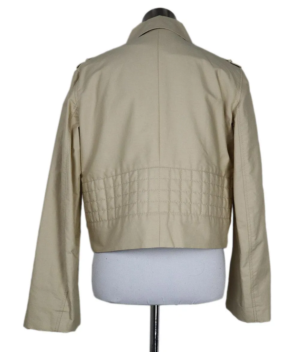 Chanel Tan Cotton Jacket sz 8