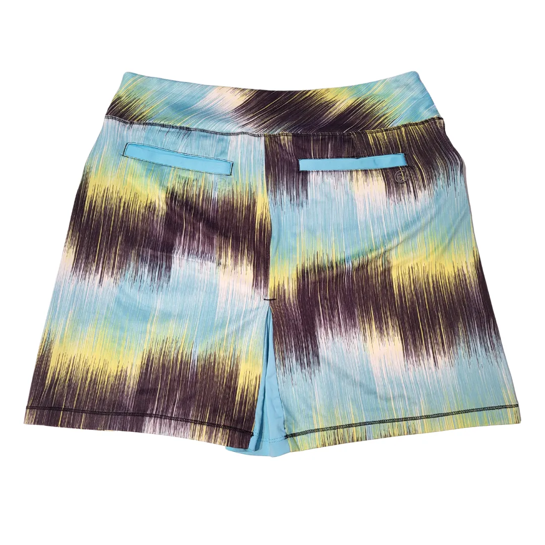 Chase54 Blue, Black, Yellow & White Streak Women's Golf Skort Size S