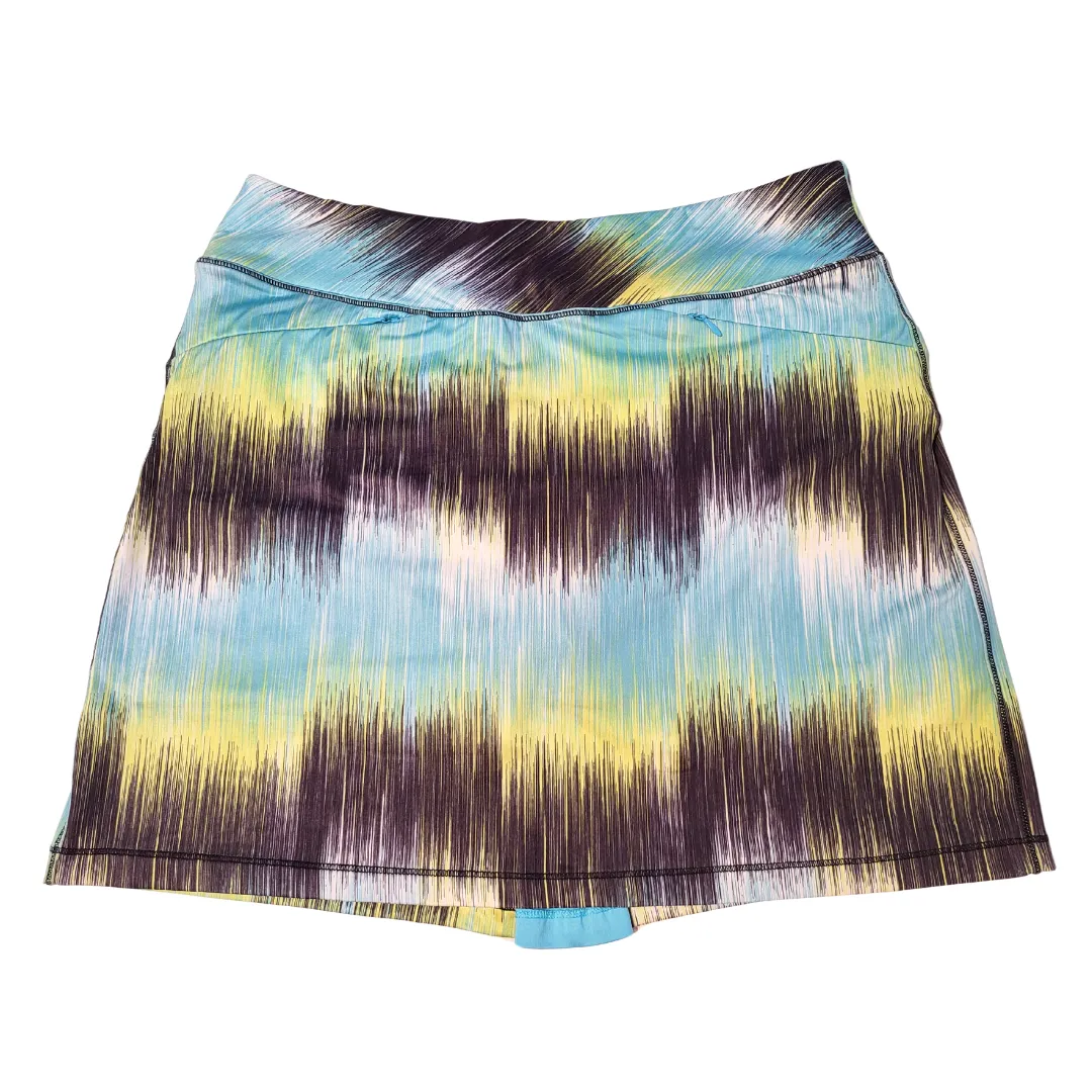Chase54 Blue, Black, Yellow & White Streak Women's Golf Skort Size S