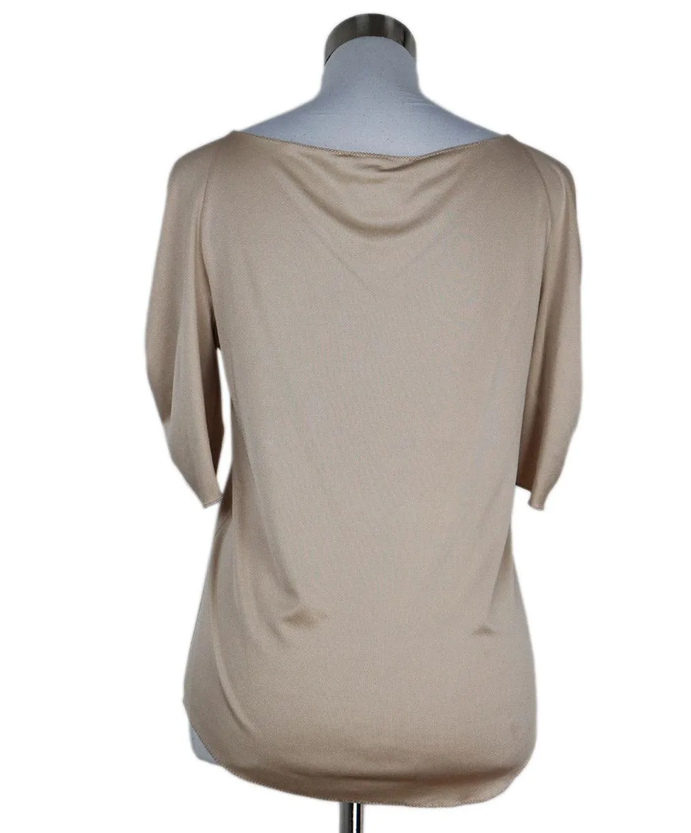 Chloe Nude Silk Longsleeve Top sz 4