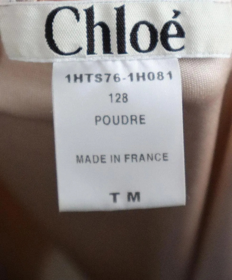 Chloe Nude Silk Longsleeve Top sz 4
