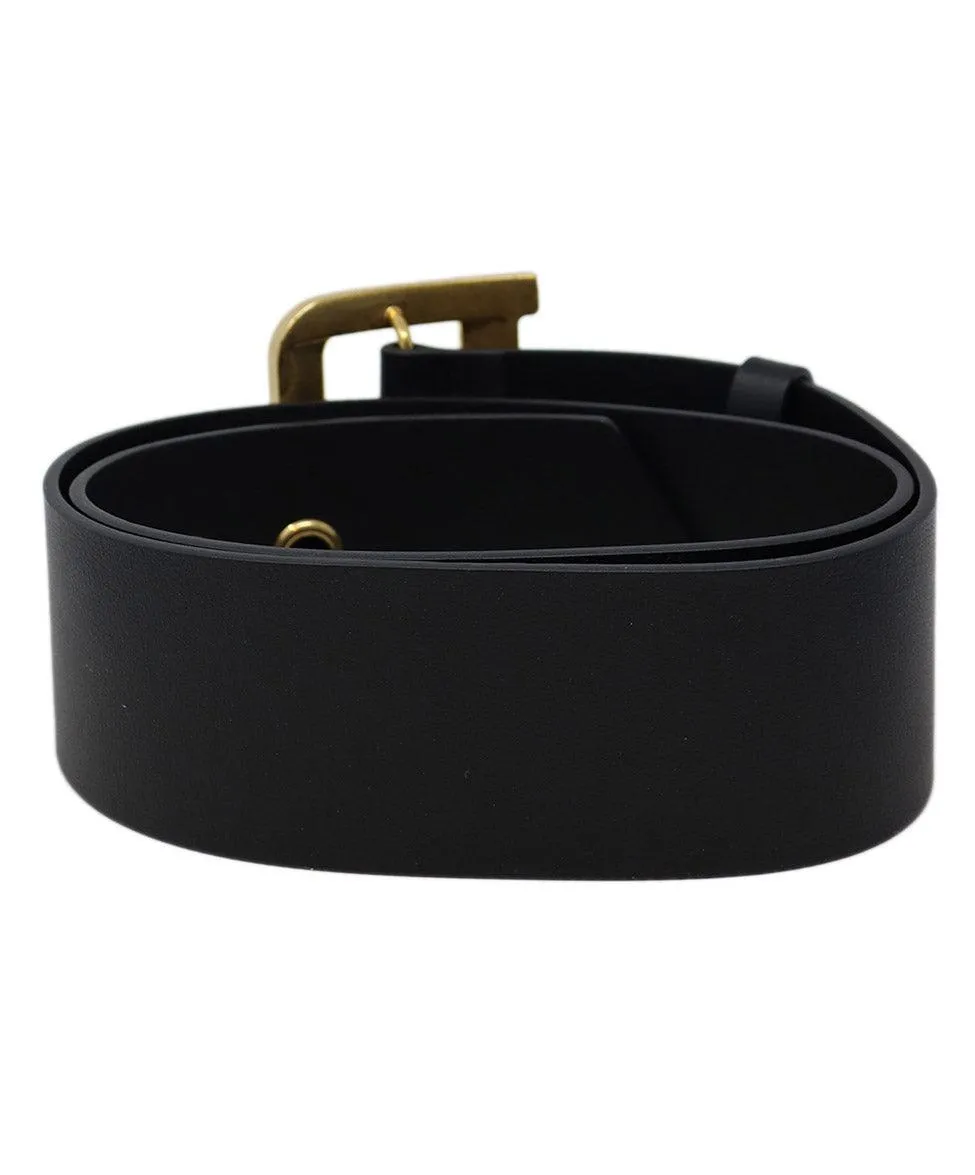 Christian Dior Black Leather Diorquake Belt