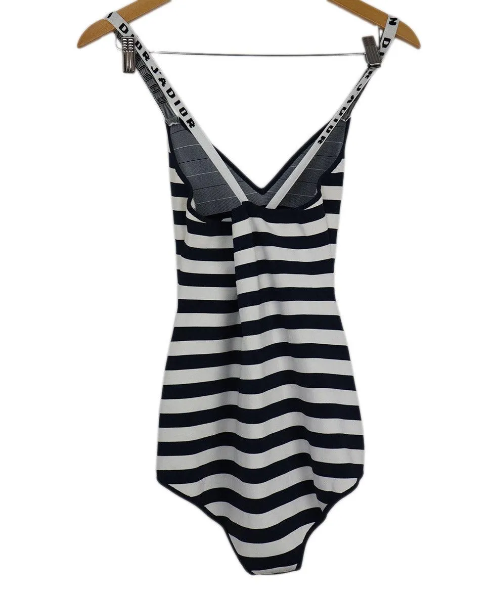 Christian Dior Navy & White Striped Bodysuit sz 10