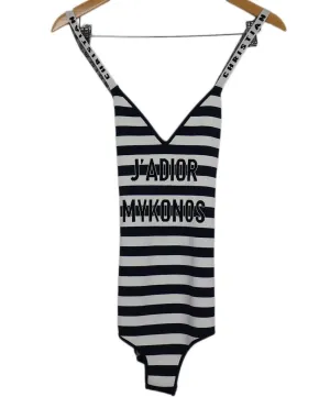 Christian Dior Navy & White Striped Bodysuit sz 10