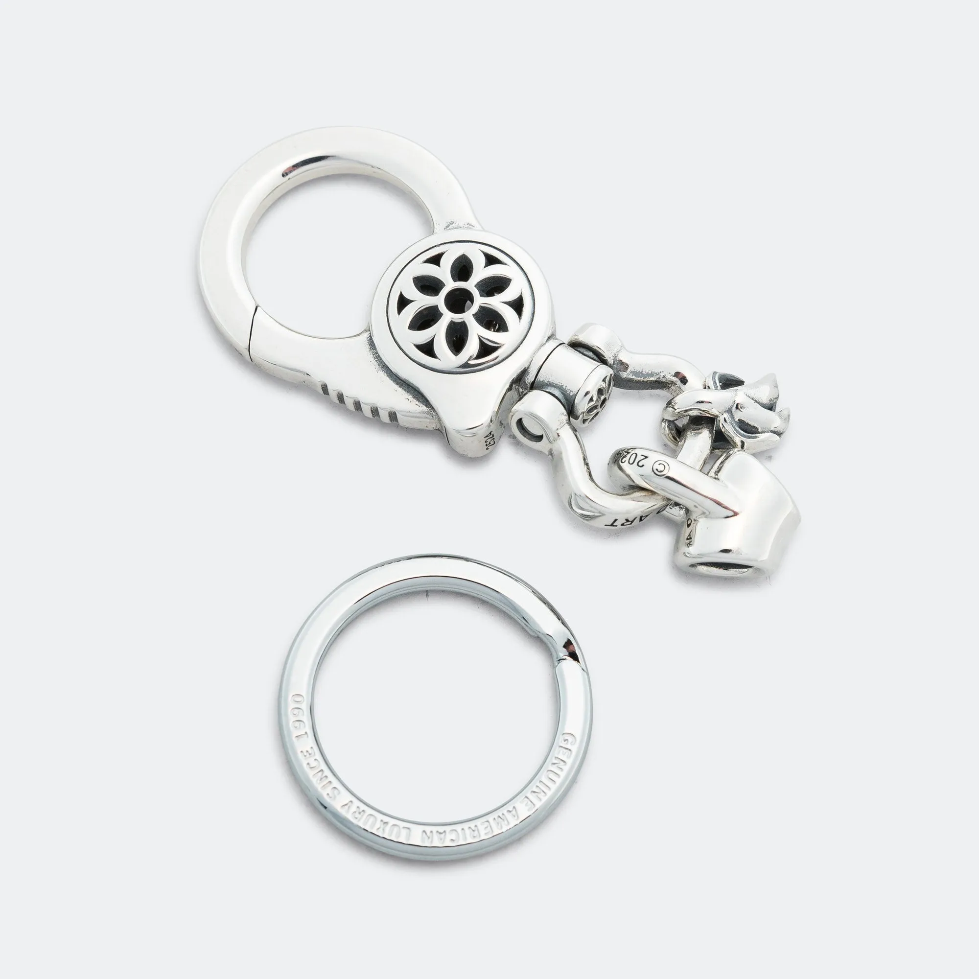 Clip 8 Keychain - A - 925 Silver