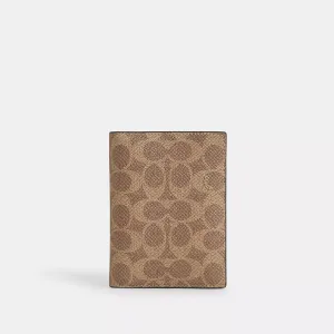 Coach Outlet Passport Card Case In Signature Canvas