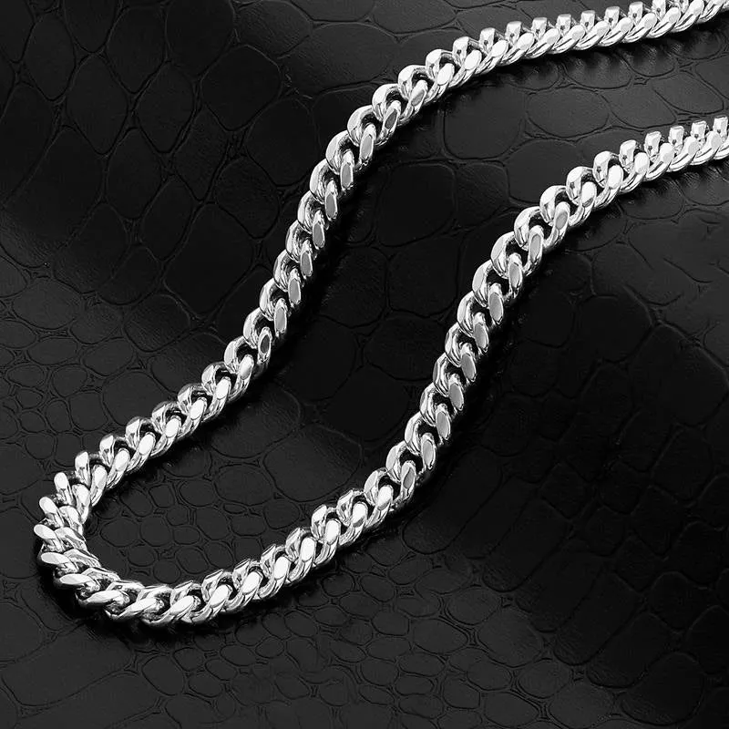 Crucible Los Angeles Polished Stainless Steel 9mm Curb Chain - 18" to 24" - 3 Colors
