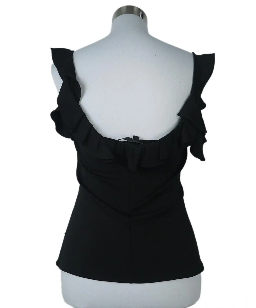 Cushnie Et Ochs Black Ruffle Tank Top sz 8