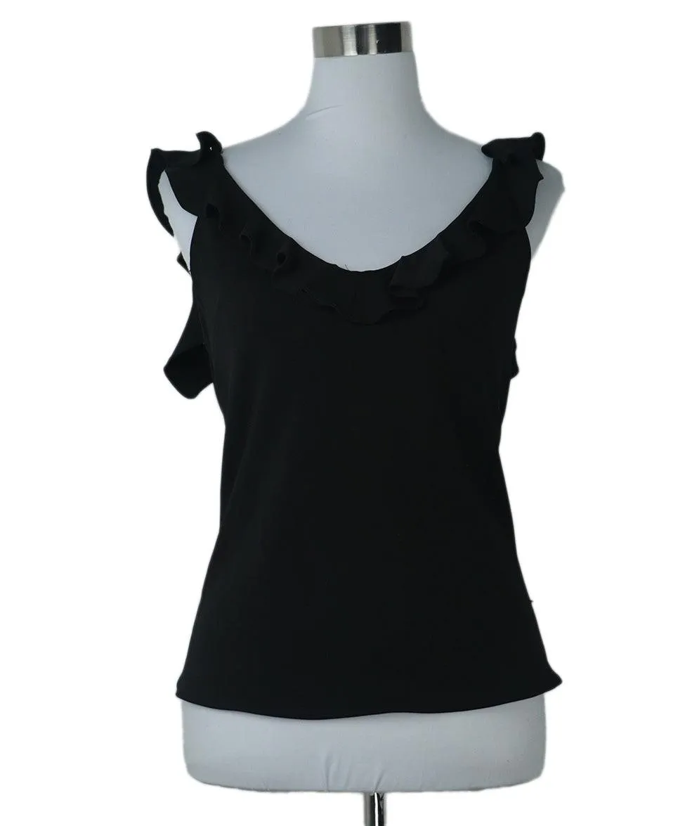 Cushnie Et Ochs Black Ruffle Tank Top sz 8