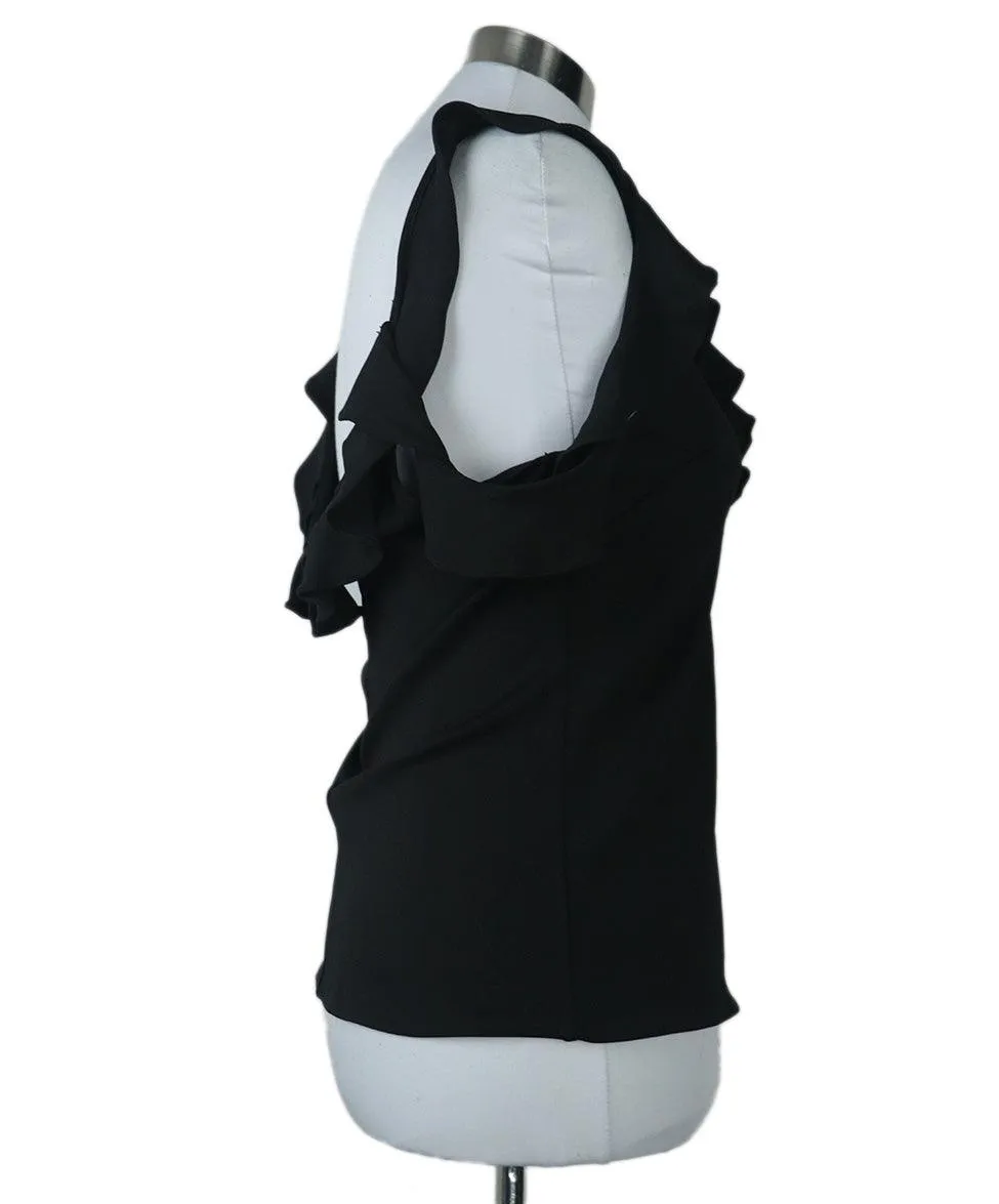 Cushnie Et Ochs Black Ruffle Tank Top sz 8