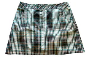 Cutter & Buck Light Blue, Black, Gray Plaid Golf Skort Size 12 MSP$80