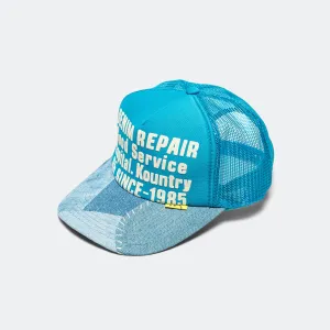 Denim Repair Service Denim Reconstruction Truck Cap - Turquoise
