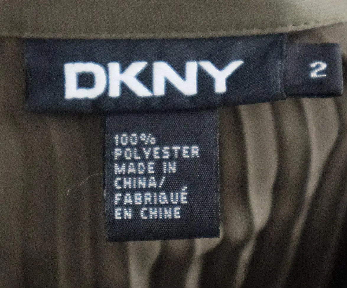 DKNY Olive Green Pleated Skirt sz 2