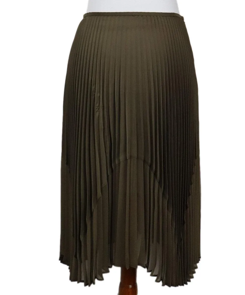 DKNY Olive Green Pleated Skirt sz 2