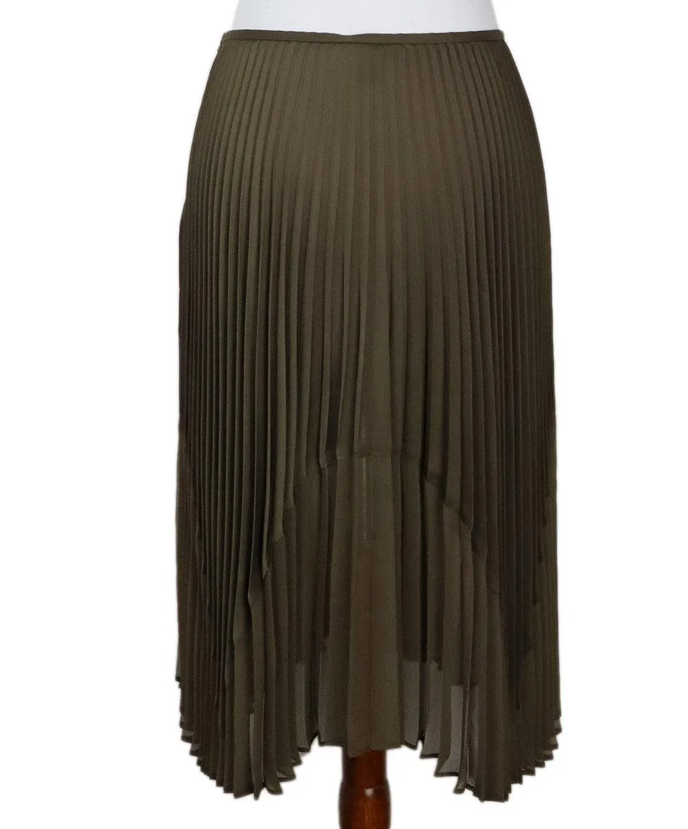 DKNY Olive Green Pleated Skirt sz 2