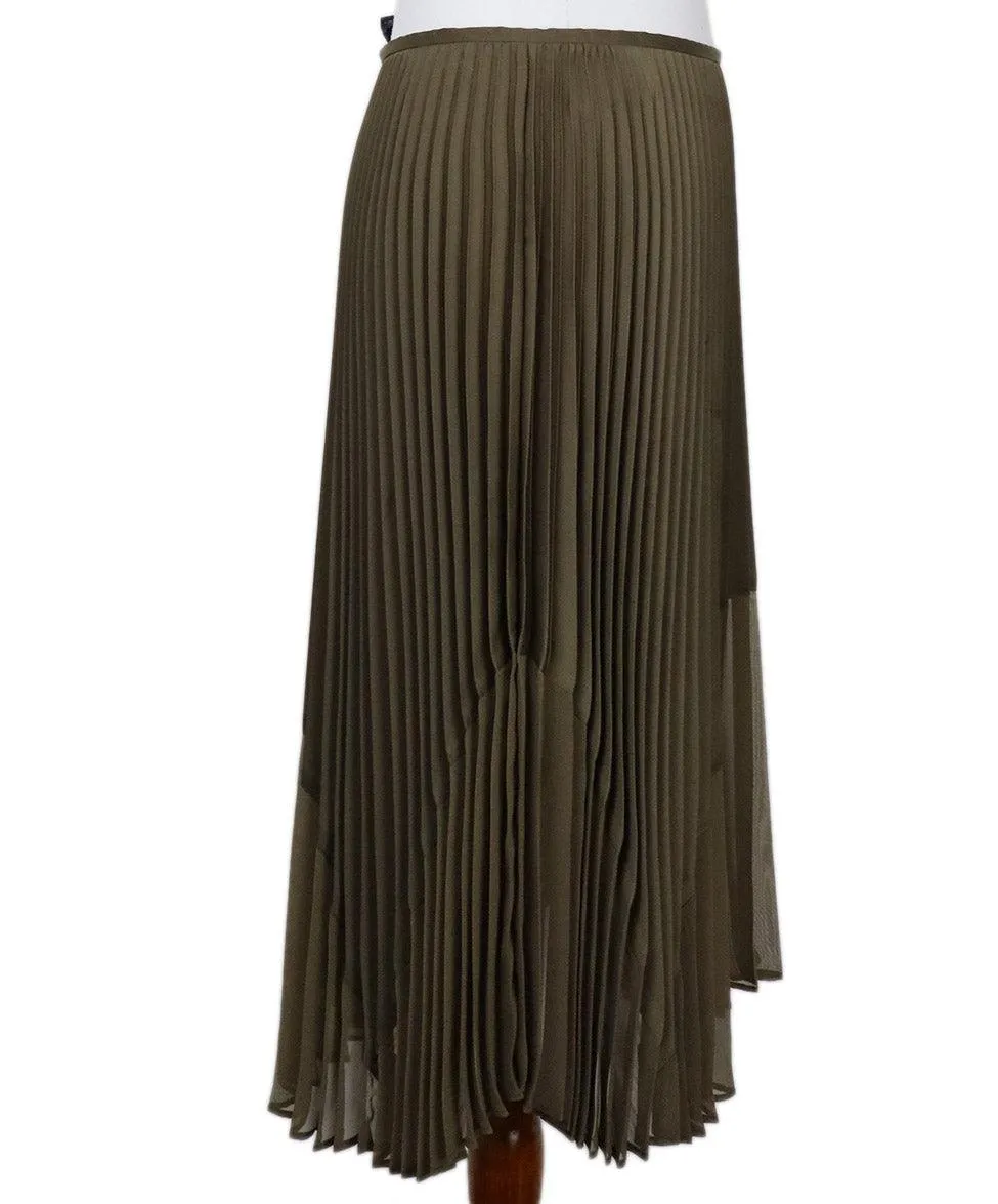 DKNY Olive Green Pleated Skirt sz 2
