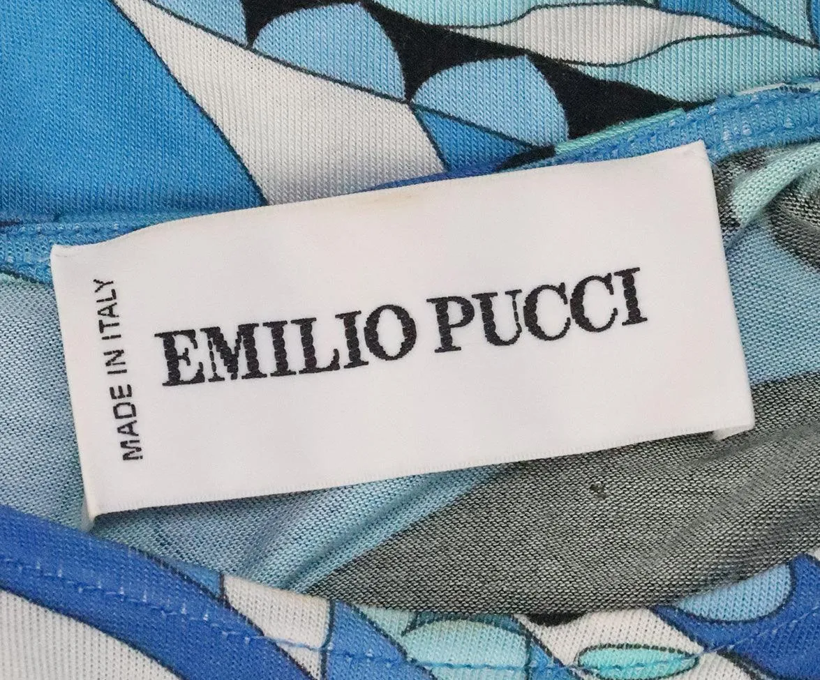 Emilio Pucci Blue & White Print Top sz 4