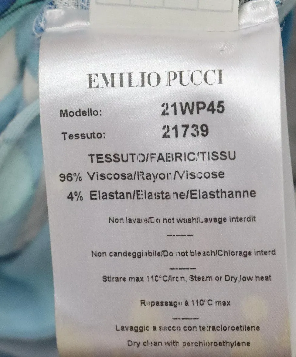 Emilio Pucci Blue & White Print Top sz 4