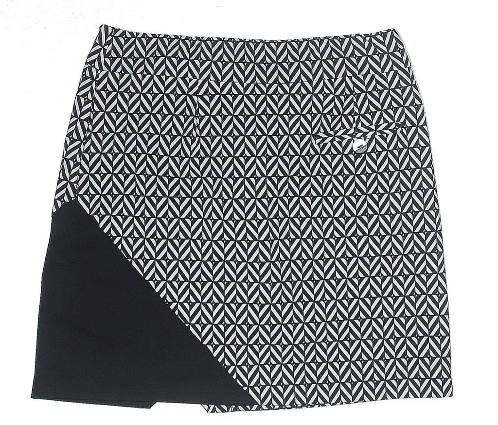 EP Pro Black & White Geometric Golf Skort Size XS