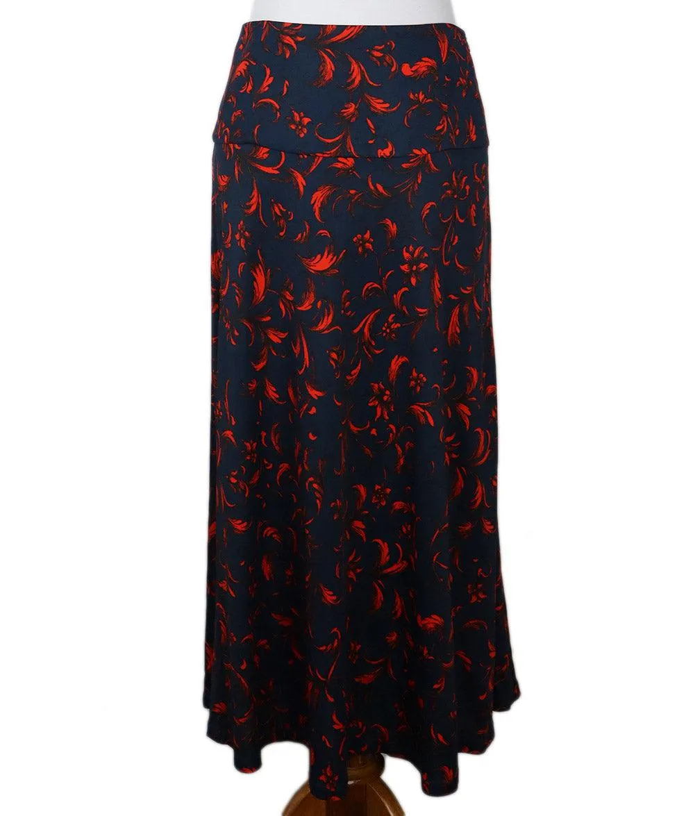 Erdem Blue & Red Print Skirt sz 8