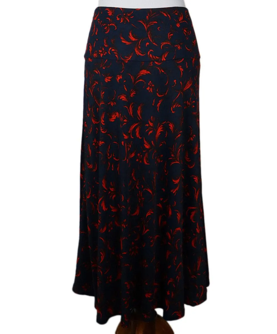 Erdem Blue & Red Print Skirt sz 8