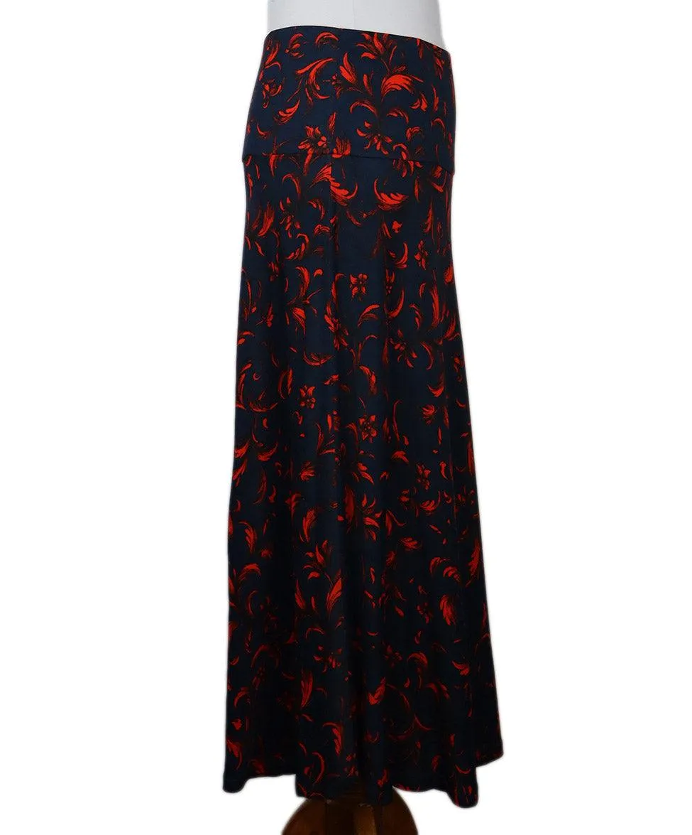 Erdem Blue & Red Print Skirt sz 8
